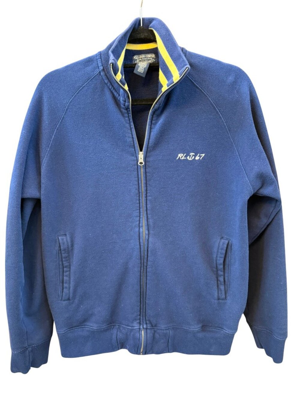 Polo Jeans Co Ralph Lauren RL67 Full Zip Sweatshirt Jacket Blue Men's S Cotton
